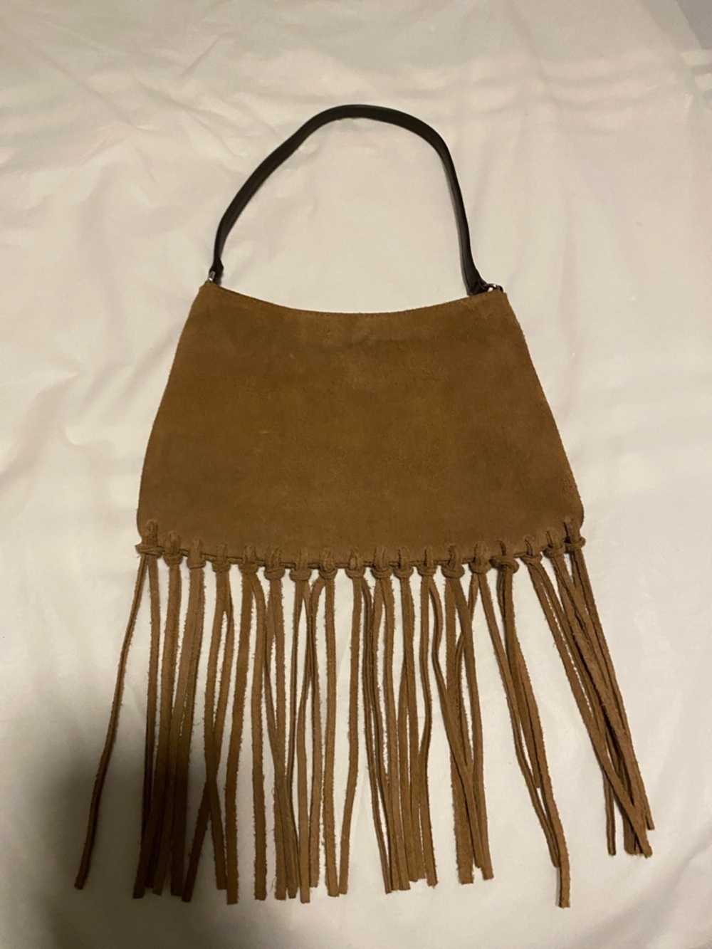 Banana Republic Tan Suede Fringe Shoulder Bag